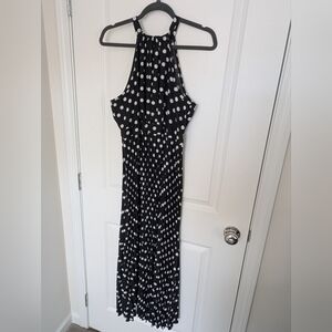 SHEIN Curve Women's Size 0XL Black and White Polka Dot Maxi Dress